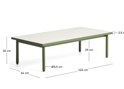 Kave Home Salontafel Maurina Staal Tegels Beige 122cm