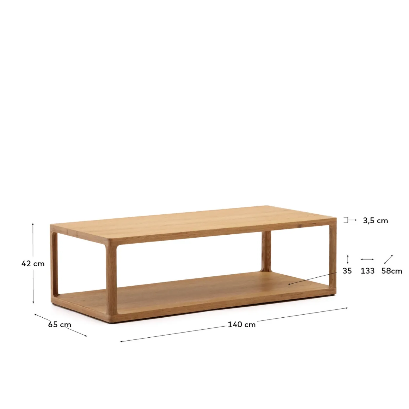 Kave Home Salontafel Maymai Eikenhout 140x65cm