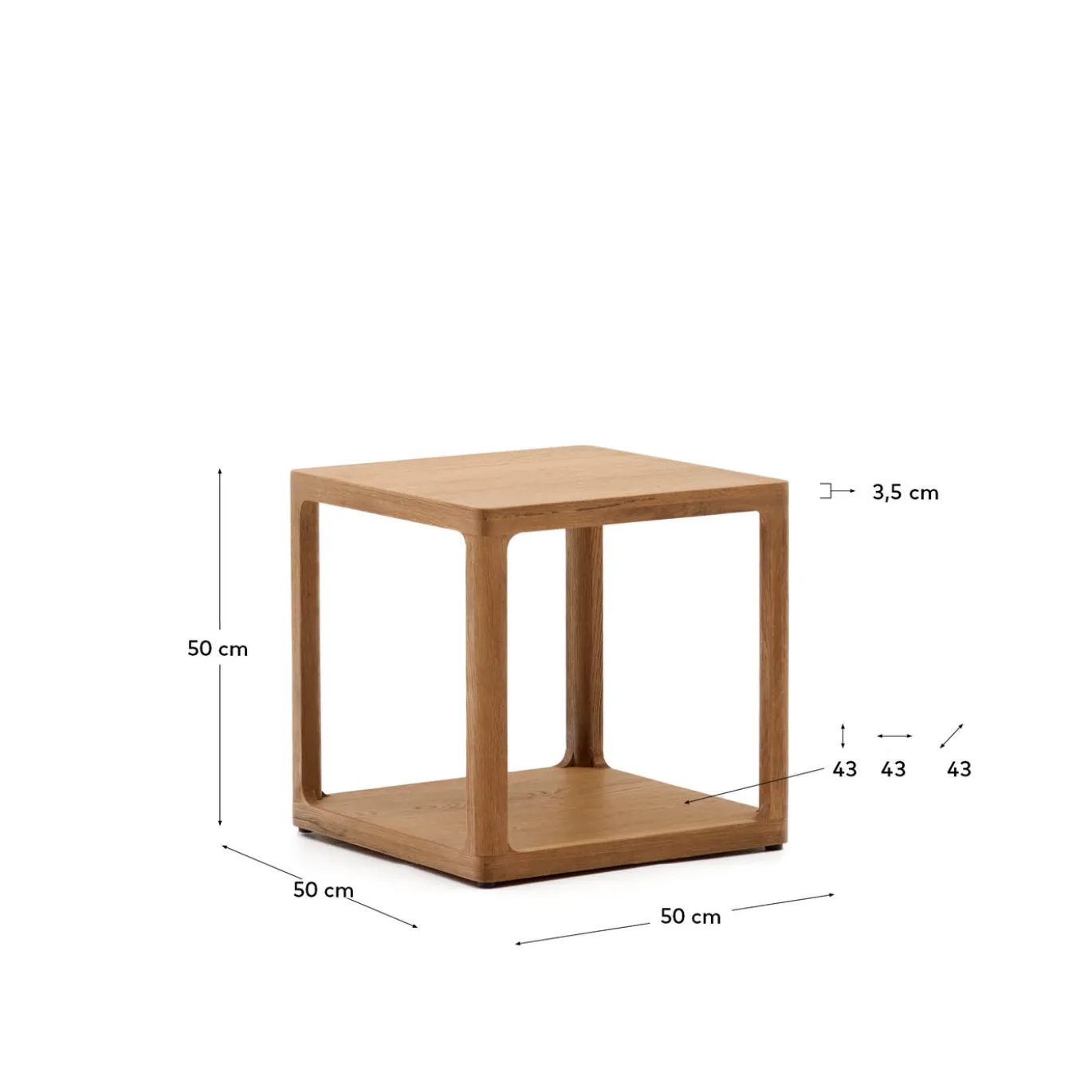 Kave Home Salontafel Maymai Eikenhout 50x50cm