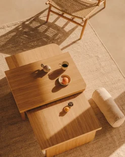 Kave Home Salontafel Oaq Set van 2 Eikenfineer Naturel