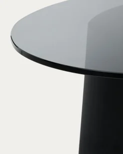 Kave Home Salontafel Olir Glas Metaal Zwart 82cm
