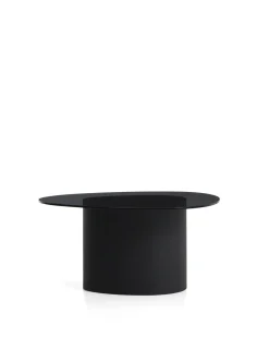 Kave Home Salontafel Olir Glas Metaal Zwart 82cm