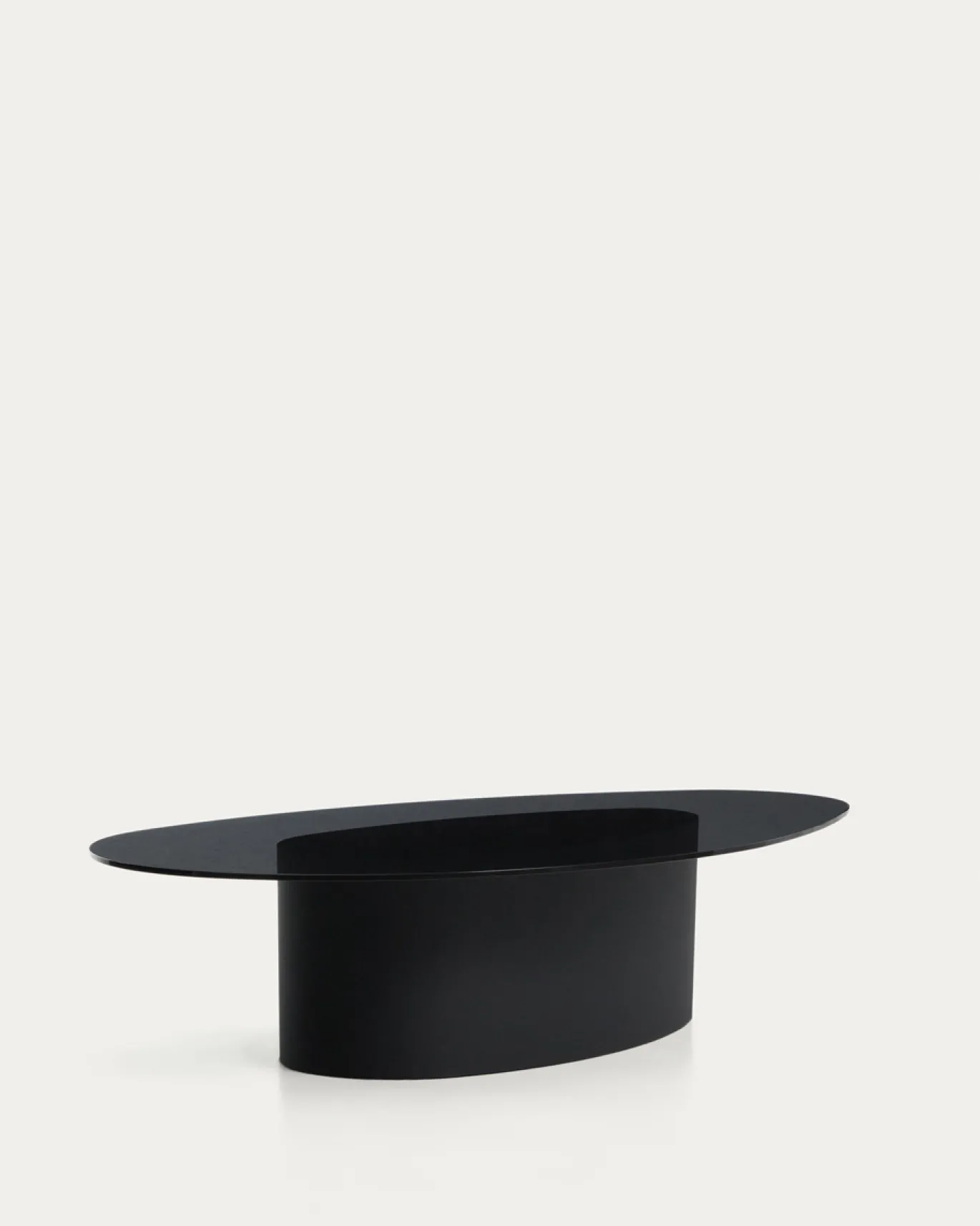 Kave Home Salontafel Olir Glas Metaal Zwart 140cm