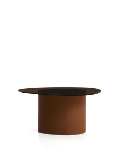Kave Home Salontafel Olir Glas Metaal Bruin 82cm