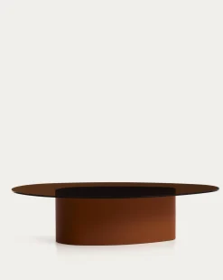 Kave Home Salontafel Olir Glas Metaal Bruin 140cm