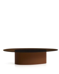 Kave Home Salontafel Olir Glas Metaal Bruin 140cm