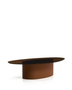 Kave Home Salontafel Olir Glas Metaal Bruin 140cm