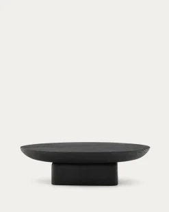 Kave Home Salontafel Ovak Acaciahout Zwart 140x70cm