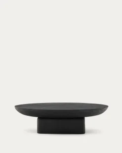 Kave Home Salontafel Ovak Acaciahout Zwart 140x70cm