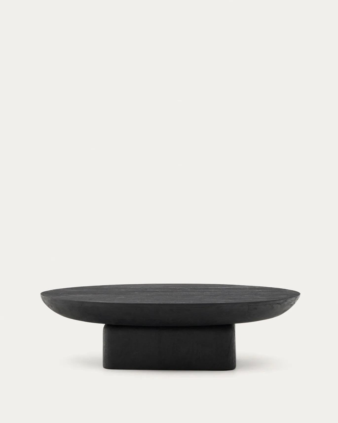 Kave Home Salontafel Ovak Acaciahout Zwart 140x70cm