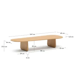 Kave Home Salontafel Pirita Eikenhout Naturel 146x56,5cm