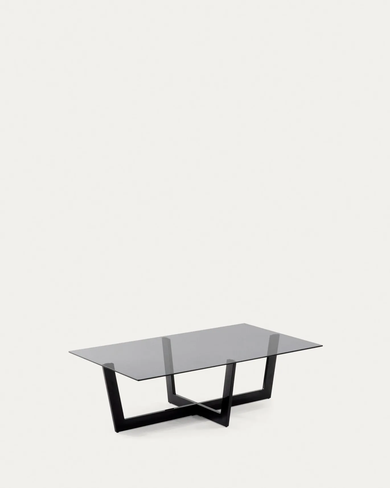 Kave Home Salontafel Plam Zwart Glas 120x70cm
