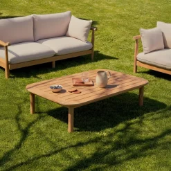 Kave Home Salontafel Sacova Outdoor Massief Eucalyptushout 140x89cm
