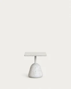 Kave Home Salontafel Saura met Wit Terrazzo Blad en Wit Terrazzo Voet 44x44x48cm
