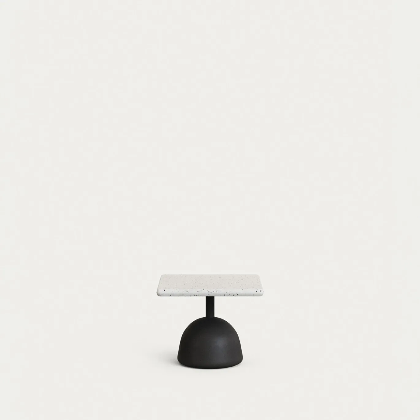 Kave Home Salontafel Saura Wit Terrazzo en Zwart Cementen Voet 44x44x35cm
