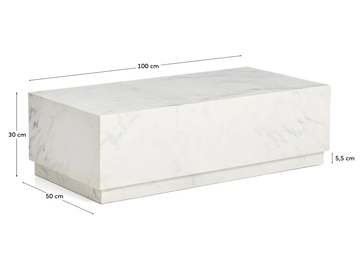 Kave Home Salontafel Sorein Marmer Wit 100cm