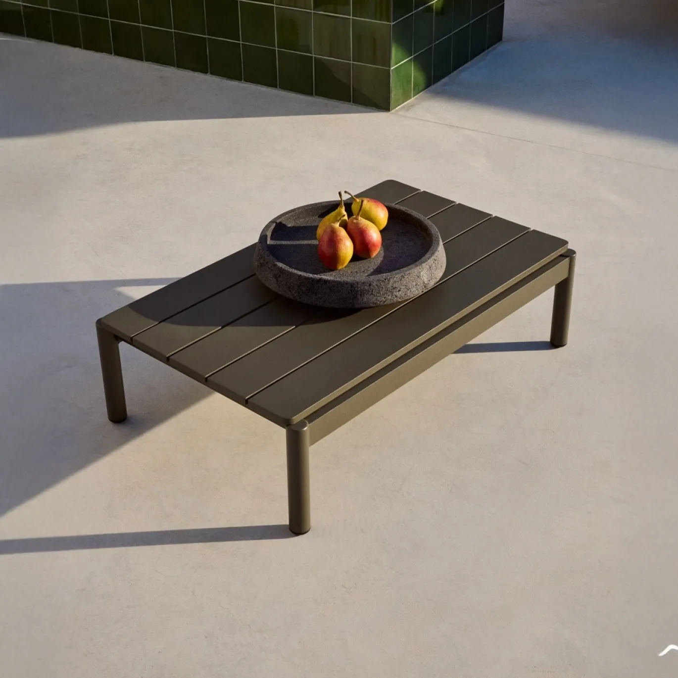 Kave Home Salontafel Sorells Groen Aluminium 52,4x91cm