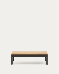 Kave Home Salontafel Sorells Grijs Aluminium en Teak 52,4x91cm