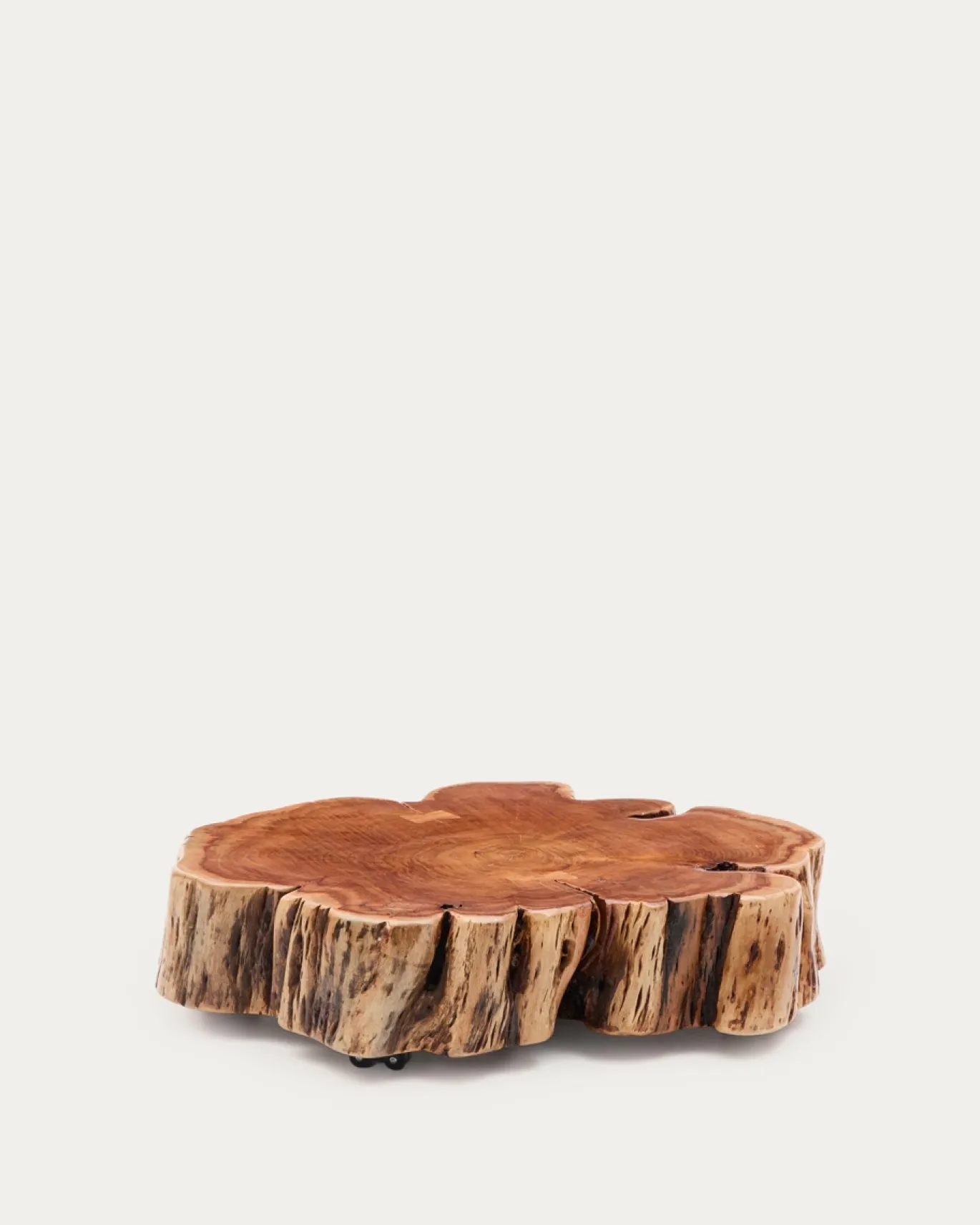 Kave Home Salontafel Tavine Acaciahout Naturel op Wielen Ø65cm