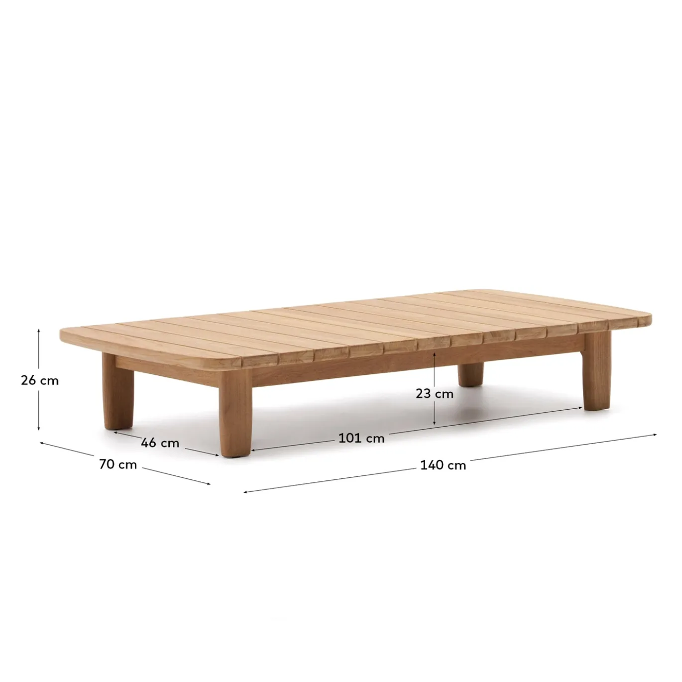 Kave Home Salontafel Tirant Massief Teakhout 140x70cm