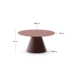 Kave Home Salontafel Wilshire Glas Terracotta Ø80cm