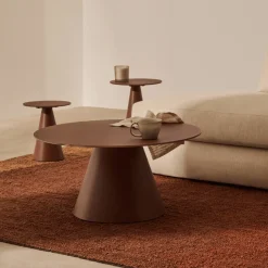 Kave Home Salontafel Wilshire Glas Terracotta Ø80cm