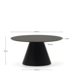 Kave Home Salontafel Wilshire Gehard Glas Ø80cm
