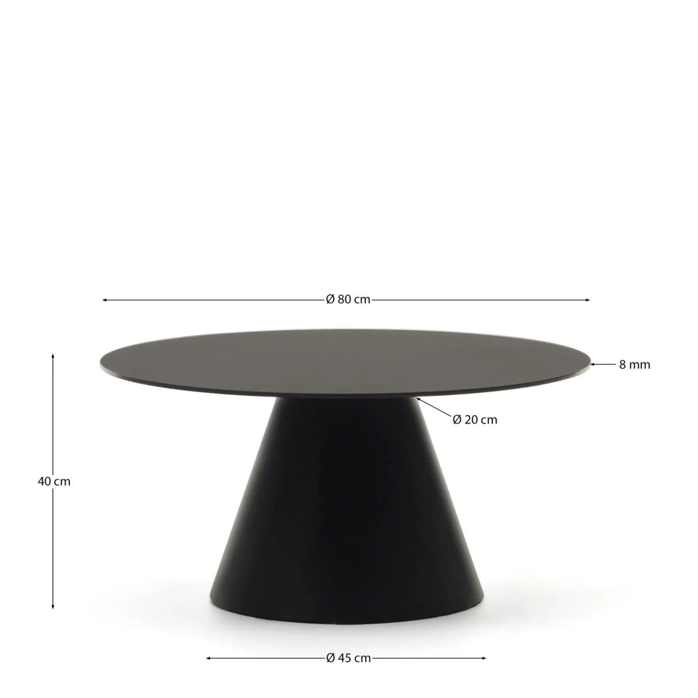 Kave Home Salontafel Wilshire Gehard Glas Ø80cm