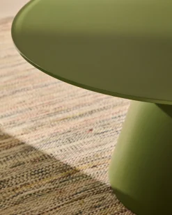 Kave Home Salontafel Wilshire Mat Gehard Glas en Matgroen Ø80cm
