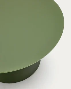 Kave Home Salontafel Wilshire Mat Gehard Glas en Matgroen Ø80cm