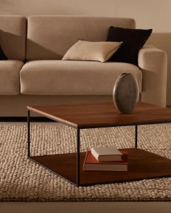 Kave Home Salontafel Yoana Bruin Walnootfineer 80x80cm