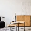 Kave Home Salontafel Yoana Set van 2 Naturel Eikenfineer Ø80cm/ø50cm
