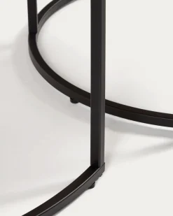 Kave Home Salontafel Yoana Set van 2 Bruin Walnootfineer Ø80cm/ø50cm
