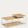 Kave Home Salontafel Yoana Set van 2 Eikenfineer Wit 80x80cm