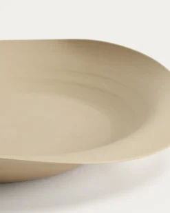 Kave Home Schaal Ebenor Midden Beige Keramiek Ø53cm