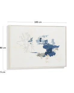 Kave Home Schilderij Erale Abstract Grijs Blauw 90cm