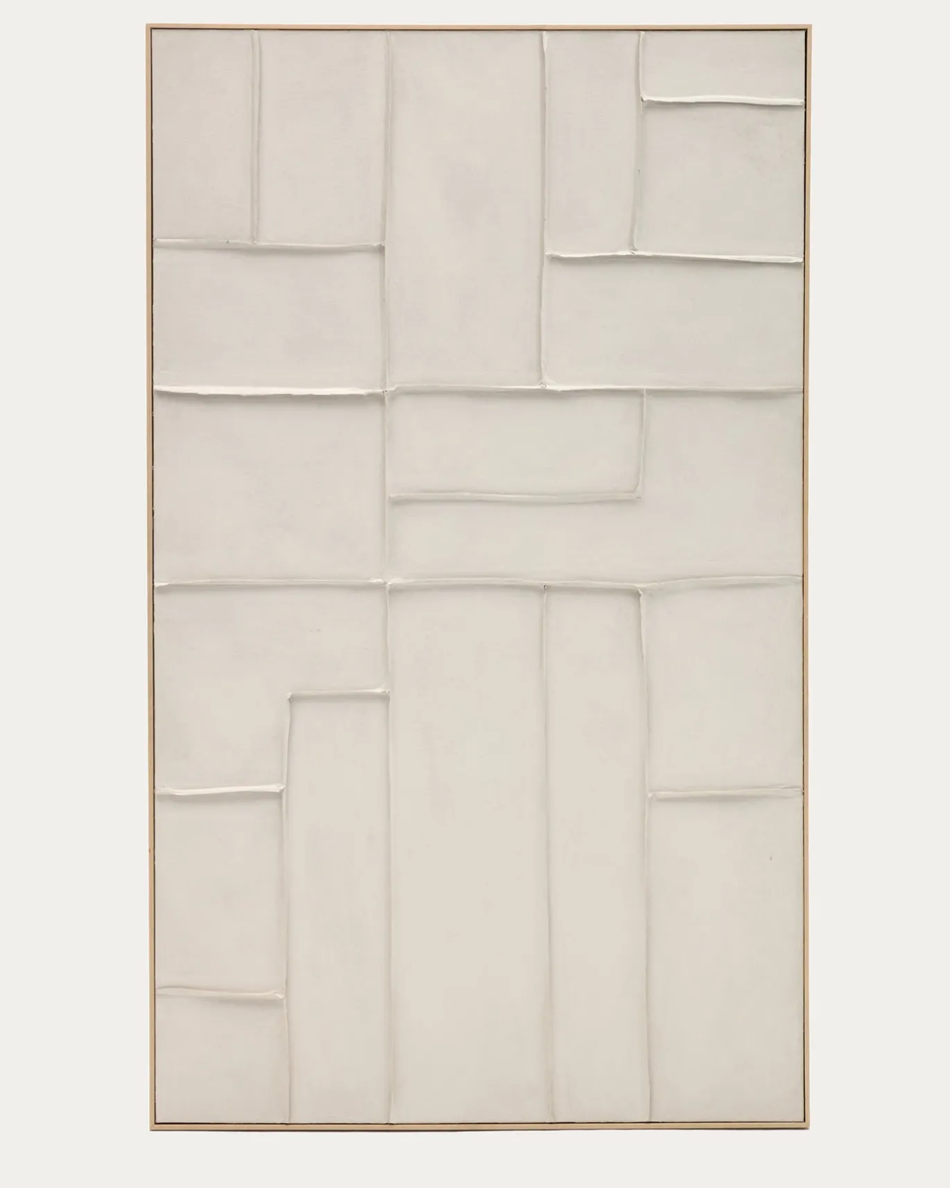 Kave Home Schilderij Klis Linnen met Geometrische Vormen Wit 120x200cm