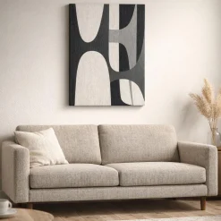 Kave Home Schilderij Onure Abstract Zwart Wit 90cm