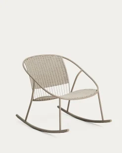Kave Home Schommelstoel Atrani Staal/Touw Taupe