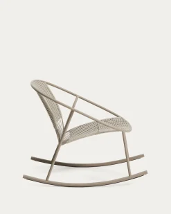 Kave Home Schommelstoel Atrani Staal/Touw Taupe