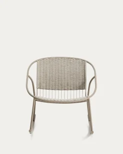 Kave Home Schommelstoel Atrani Staal/Touw Taupe