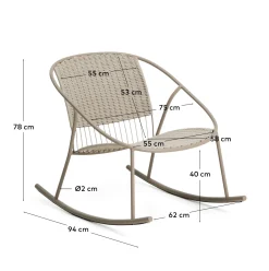 Kave Home Schommelstoel Atrani Staal/Touw Taupe
