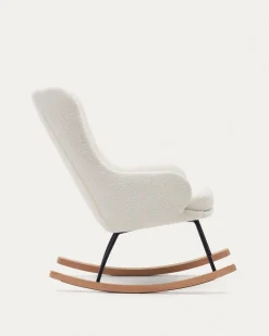 Kave Home Schommelstoel Maustin Wit Bouclé