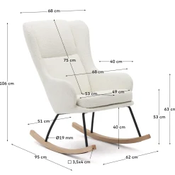 Kave Home Schommelstoel Maustin Wit Bouclé