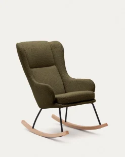 Kave Home Schommelstoel Maustin Donkergroene Bouclé