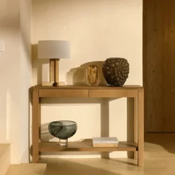 Kave Home Sidetable Arelida Eiken Lichtbruin 112cm