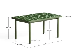 Kave Home Sidetable Maurina Staal Tegels Groen 81cm
