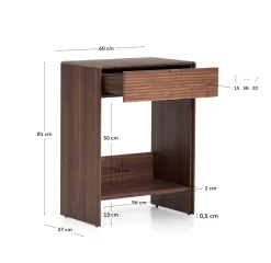 Kave Home Sidetable Norlen Walnoot 81cm