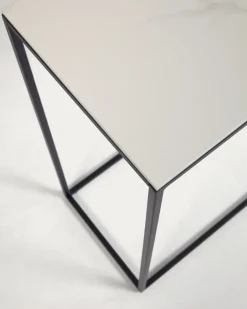 Kave Home Sidetable Rewena Porselein Wit Kalosafwerking 110x75cm
