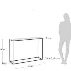 Kave Home Sidetable Rewena Porselein Wit Kalosafwerking 110x75cm